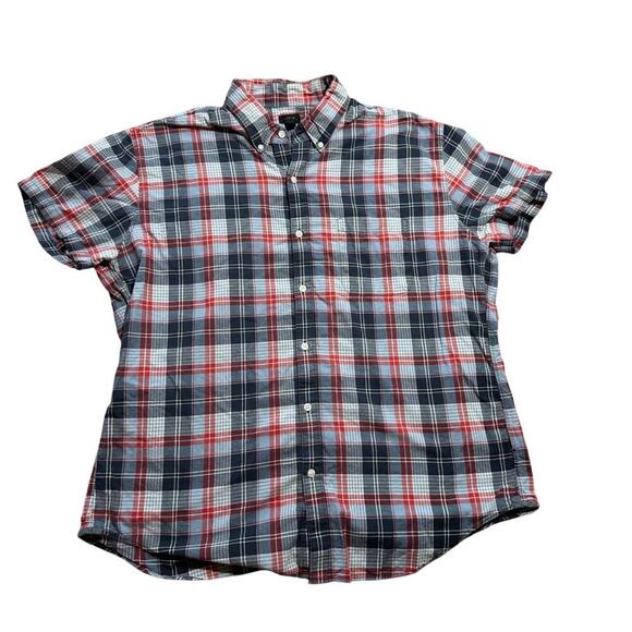 J. Crew buttoned shirt, Oxford style, Size Large, Short Sleeved, Patriotic - Picture 1 of 8